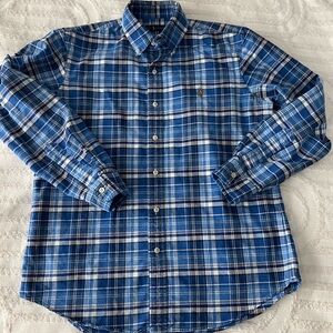 Polo Ralph Lauren Men's Long Sleeve Button-Up Sz m Blue Plaid Blue Label